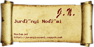 Jurányi Noémi névjegykártya